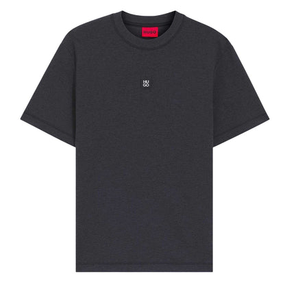 Medium Grey - Front - Hugo Mens Ribbed Crew Neck T-Shirt