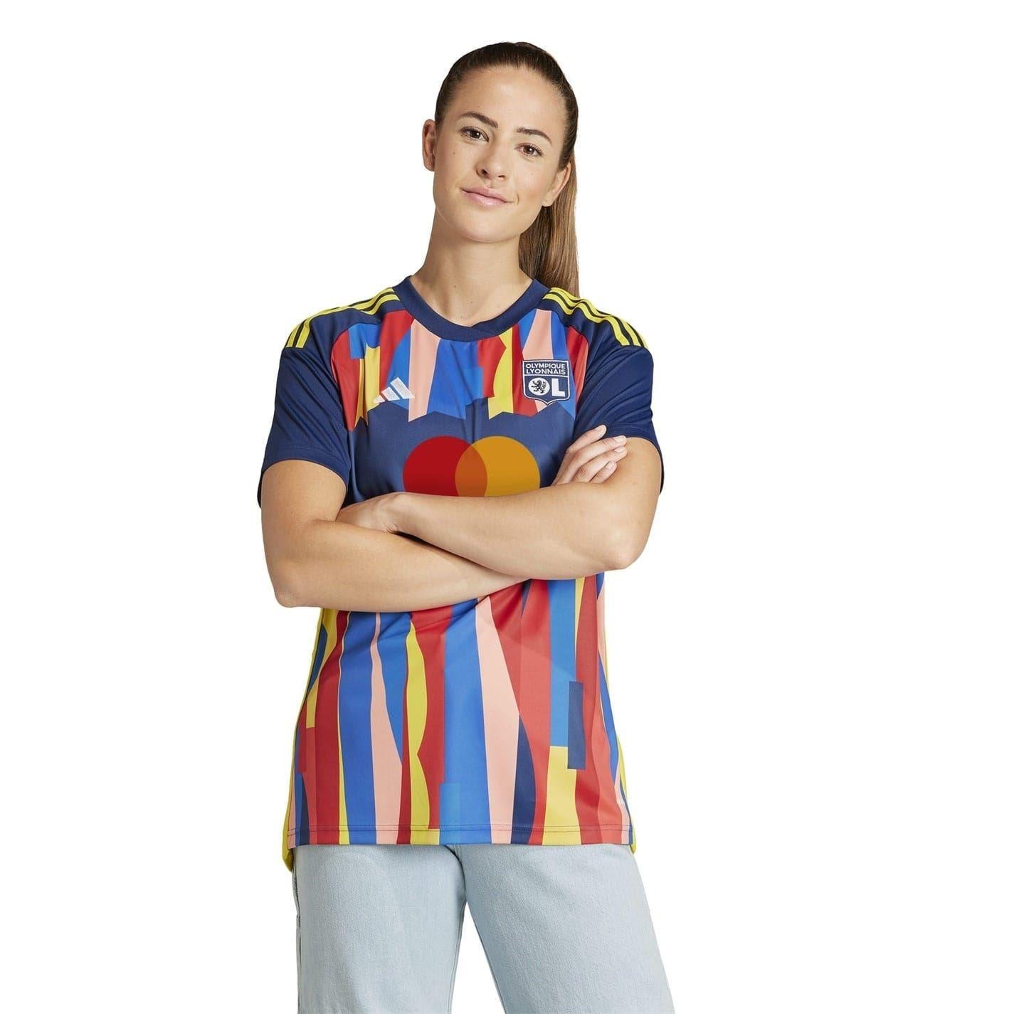 Navy - Side - Adidas Womens-Ladies Lyon 24-25 Regular Third Jersey