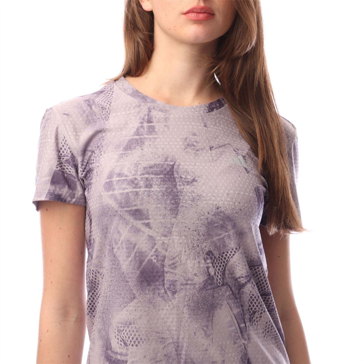 Purple - Side - Adidas Womens-Ladies Ultimate All-Over Print T-Shirt