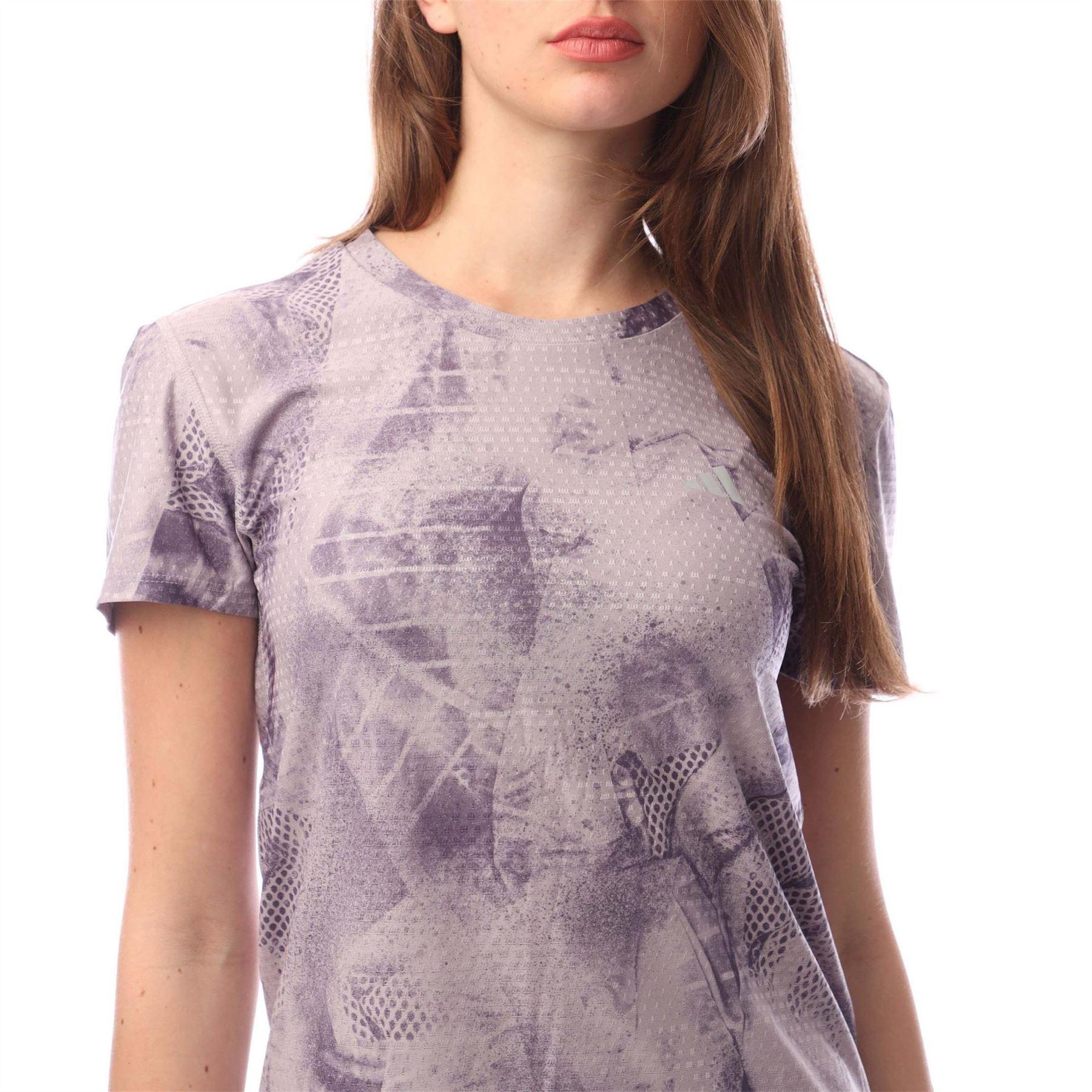 Purple - Side - Adidas Womens-Ladies Ultimate All-Over Print T-Shirt