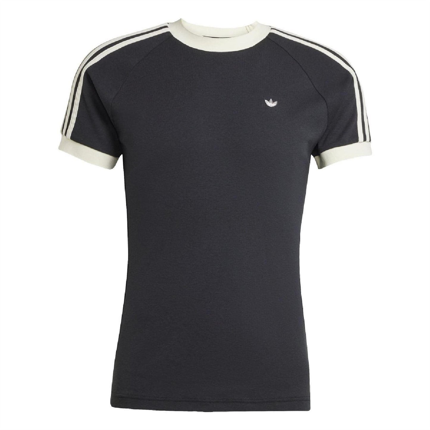 Black - Front - Adidas Mens Cali 3 Stripes T-Shirt