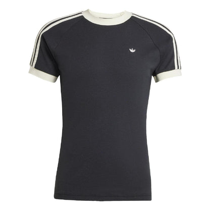 Black - Front - Adidas Mens Cali 3 Stripes T-Shirt