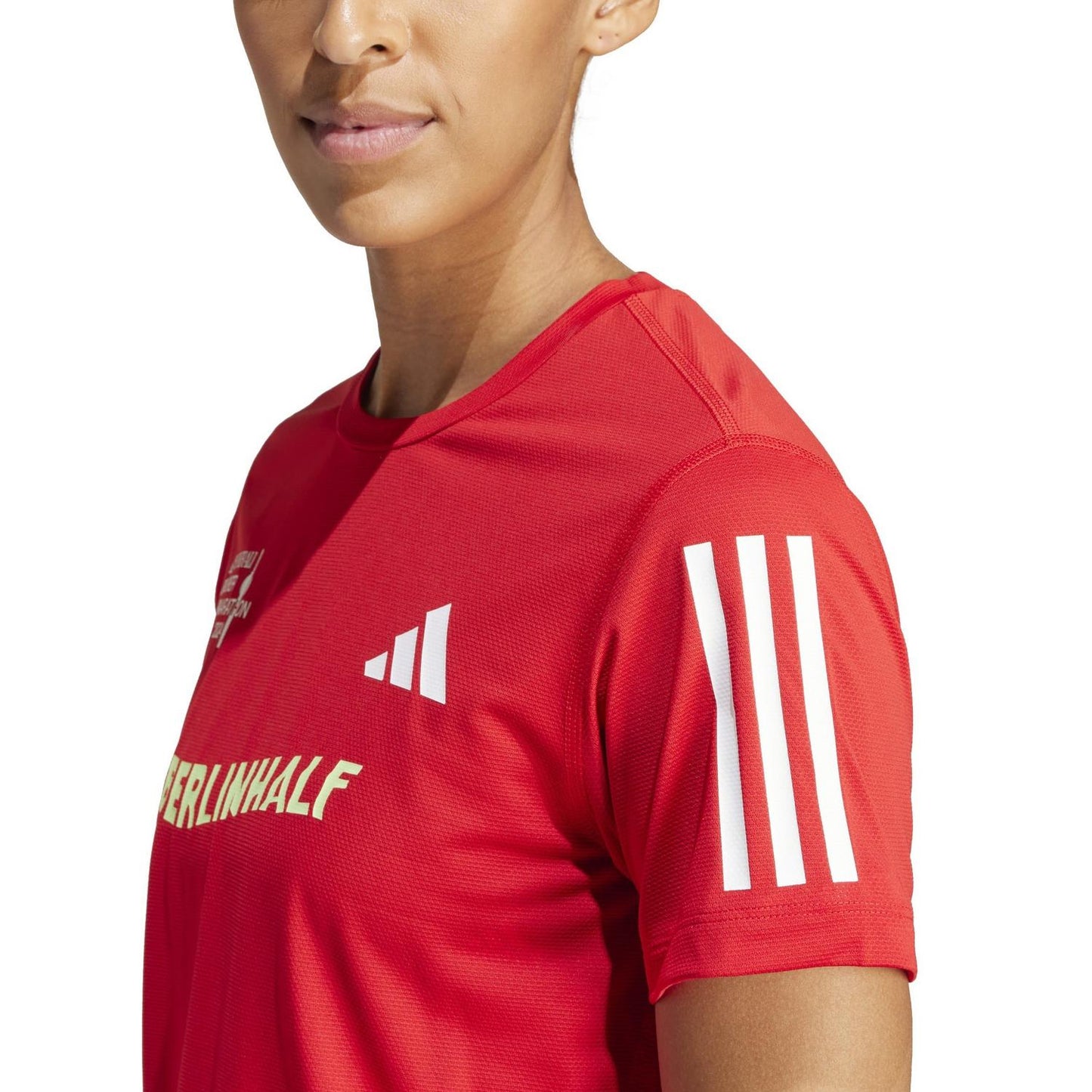 Red - Side - Adidas Womens-Ladies Berlin Half Marathon 24 T-Shirt