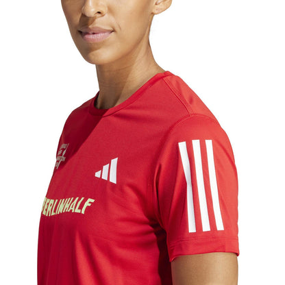 Red - Side - Adidas Womens-Ladies Berlin Half Marathon 24 T-Shirt