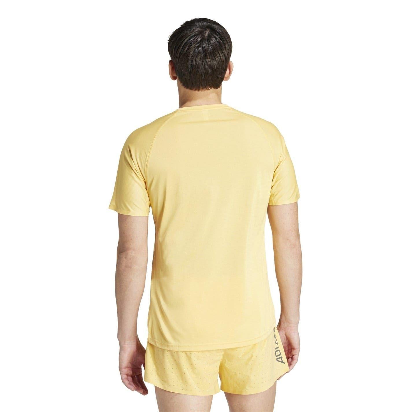 Yellow - Back - Adidas Mens Adizero Running T-Shirt