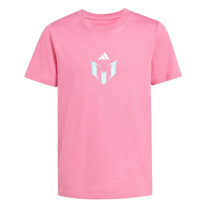 Solar Pink - Front - Adidas Childrens-Kids Messi Icon T-Shirt
