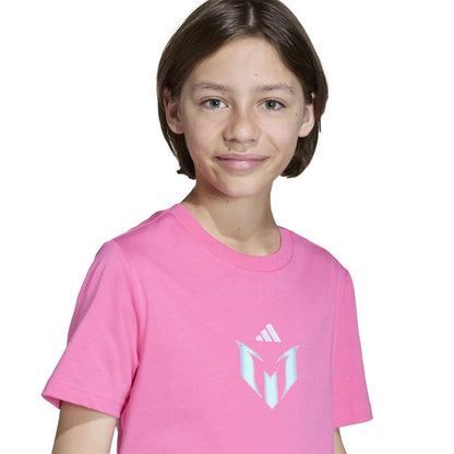 Solar Pink - Lifestyle - Adidas Childrens-Kids Messi Icon T-Shirt