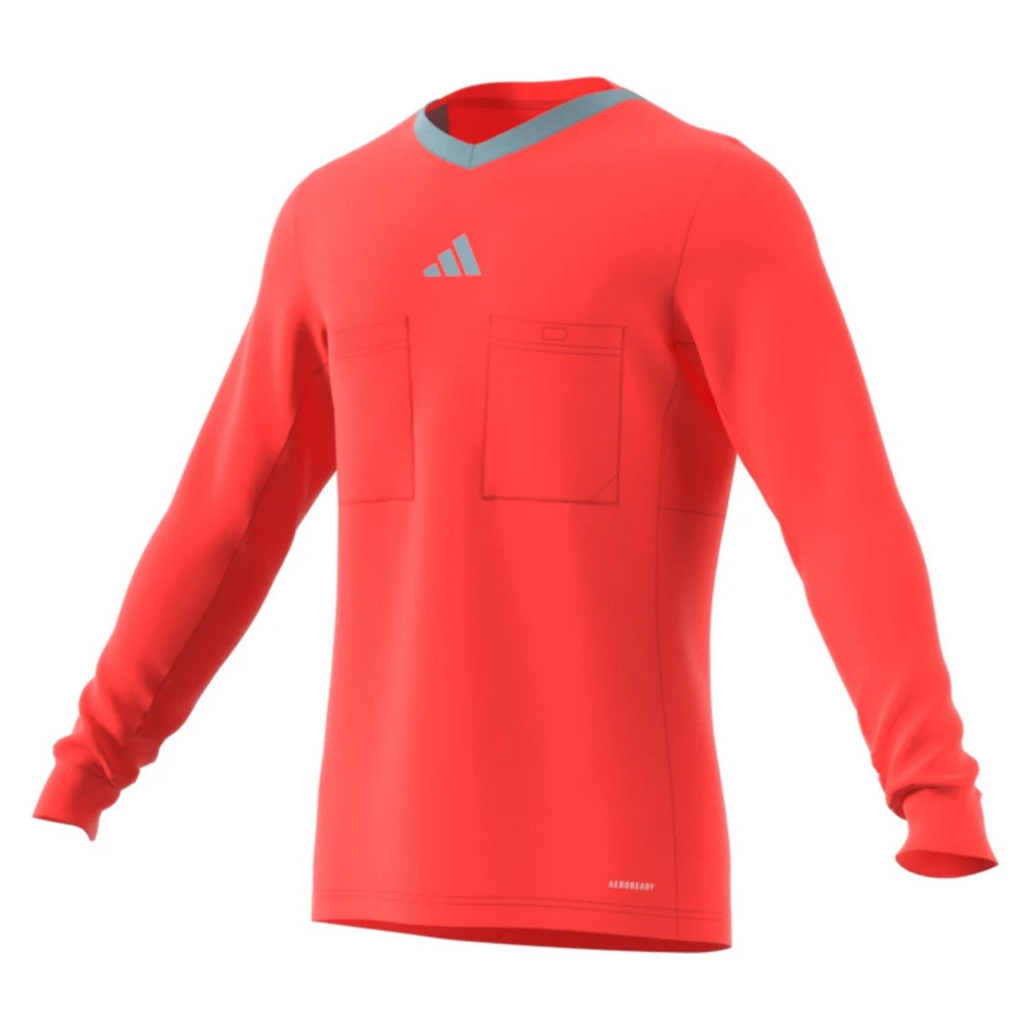 Solar Red - Side - Adidas Womens-Ladies 22 Long-Sleeved Referee Jersey