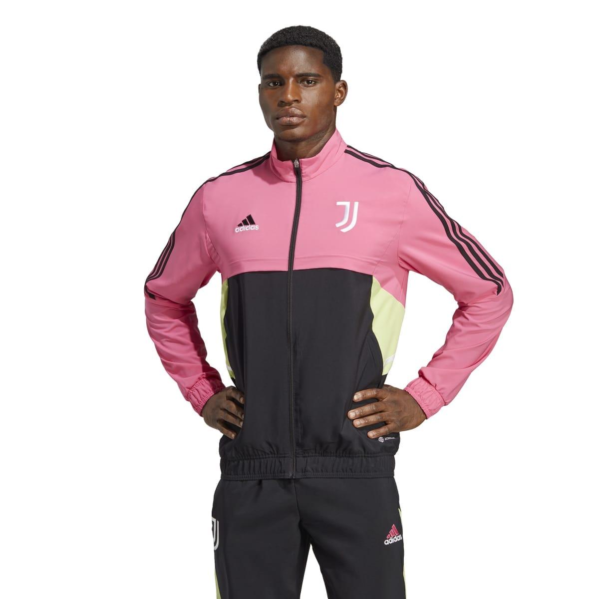 Black-Pink - Side - Adidas Mens 2022-23 Juventus FC Training Jacket