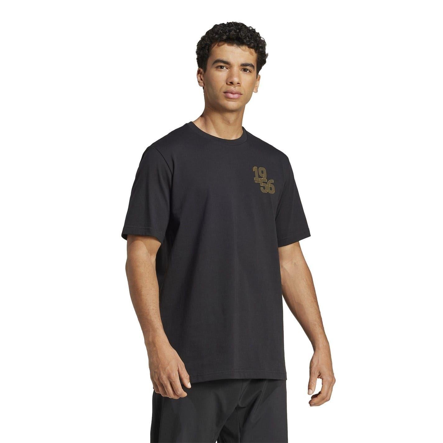 Black - Lifestyle - Adidas Mens Real Madrid CF Heavy Cotton Short-Sleeved T-Shirt