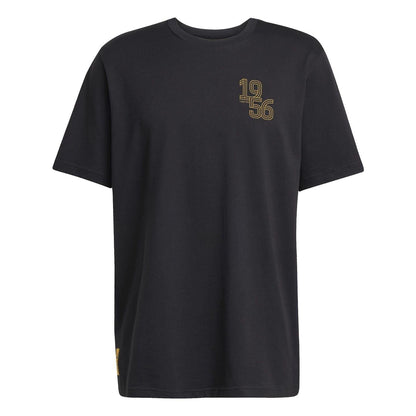 Black - Front - Adidas Mens Real Madrid CF Heavy Cotton Short-Sleeved T-Shirt