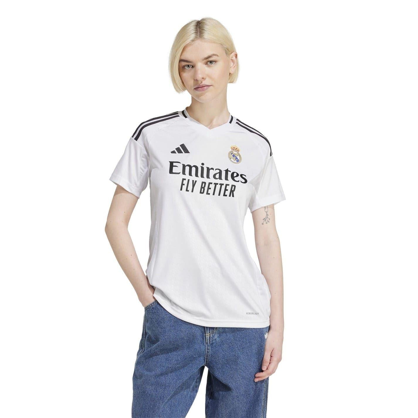 White - Side - Adidas Mens 24-25 Real Madrid CF Home Jersey