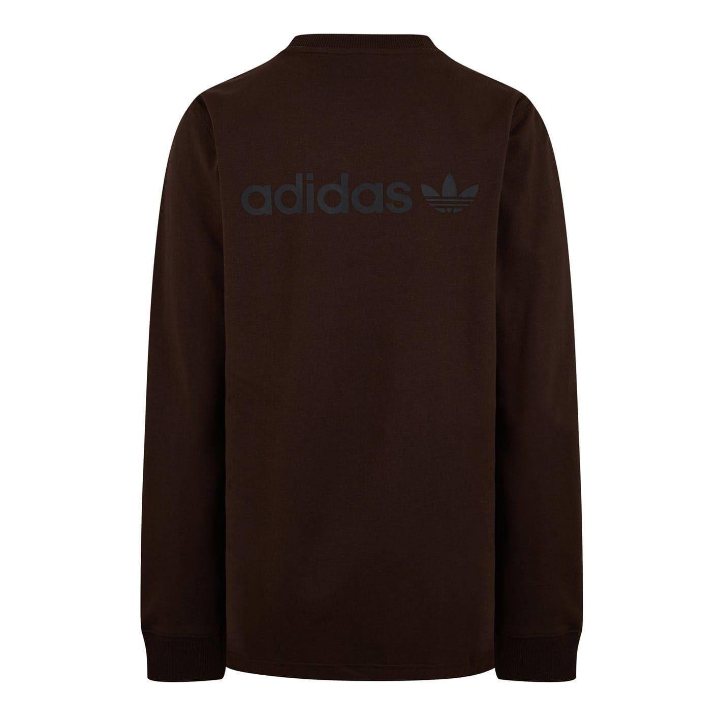 Brown - Back - Adidas Mens Originals Long-Sleeved T-Shirt