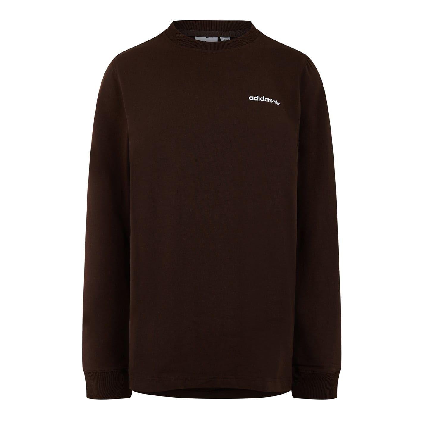 Brown - Front - Adidas Mens Originals Long-Sleeved T-Shirt