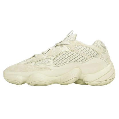 Cream - Back - Yeezy Mens 500 Leather Trainers