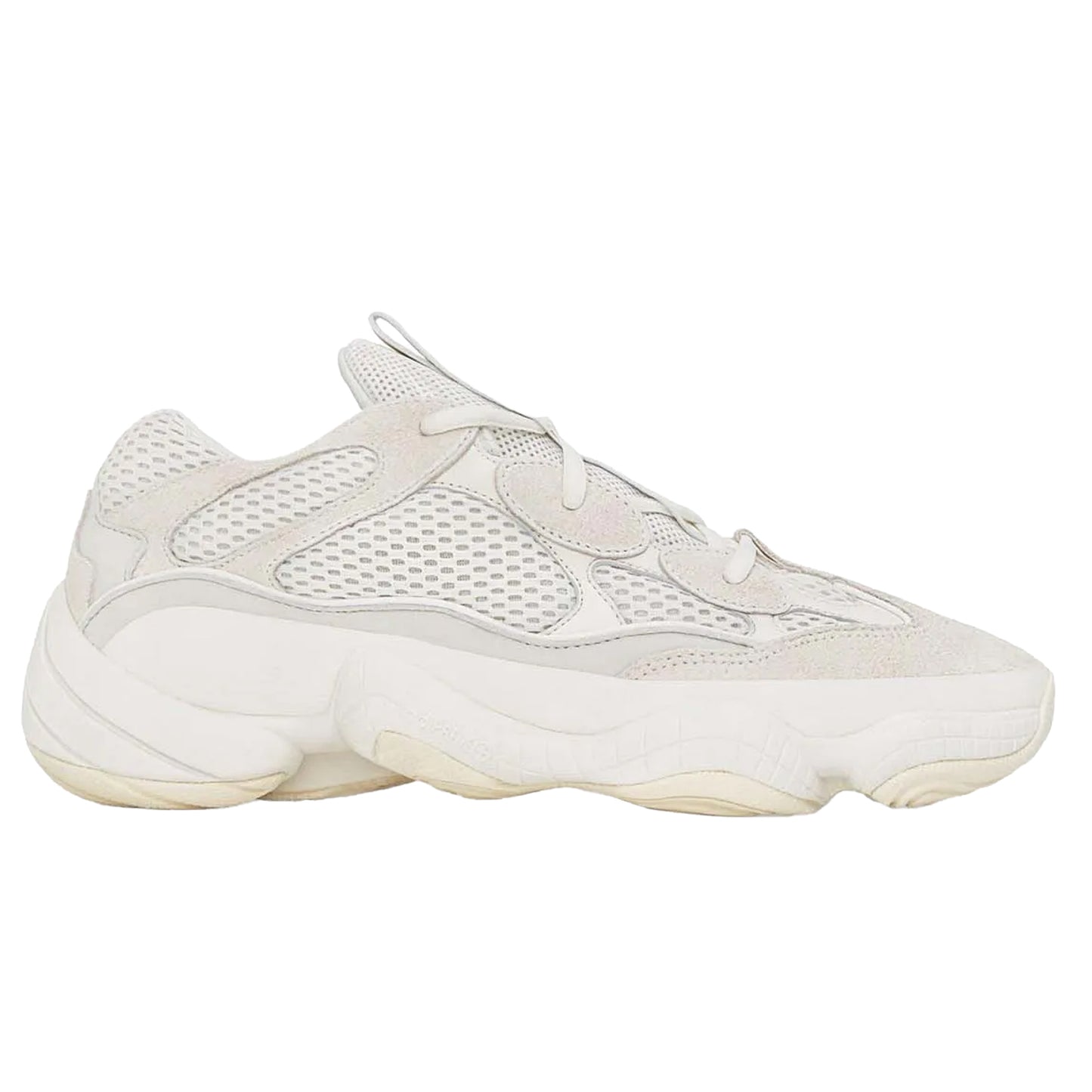 White - Front - Yeezy Unisex Adult 500 Leather Trainers