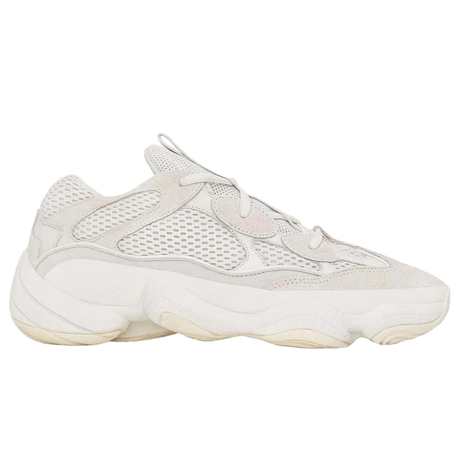 White - Front - Yeezy Unisex Adult 500 Leather Trainers
