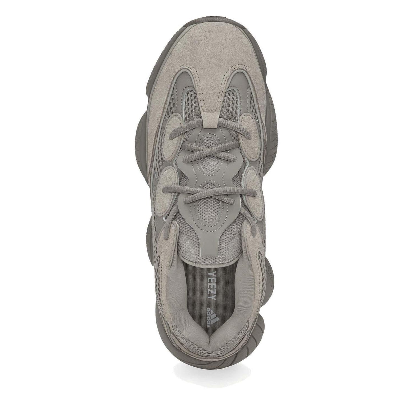 Ash Grey - Side - Yeezy Unisex Adult 500 Leather Trainers
