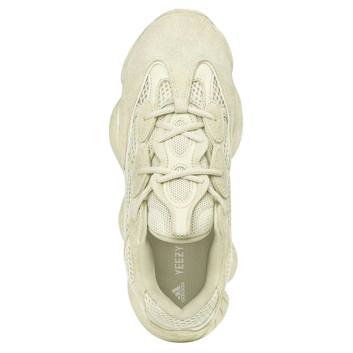 Cream - Side - Yeezy Mens 500 Leather Trainers