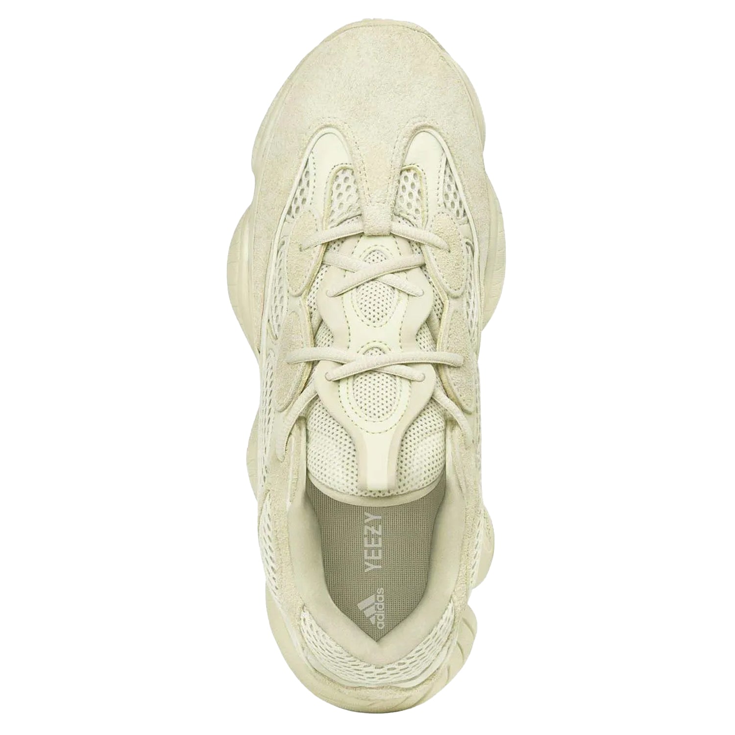 Cream - Side - Yeezy Mens 500 Leather Trainers