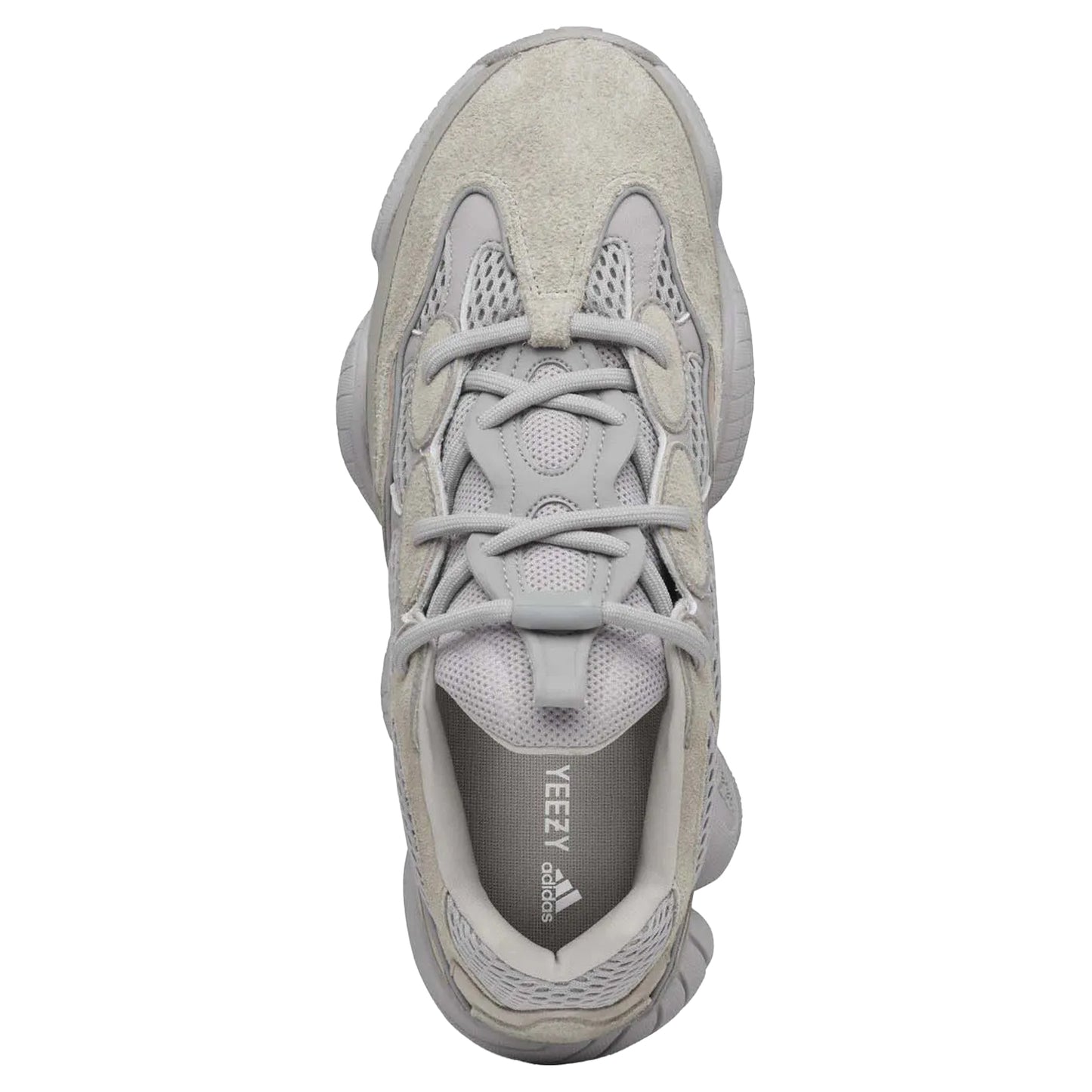 Grey - Side - Yeezy Mens 500 Leather Trainers