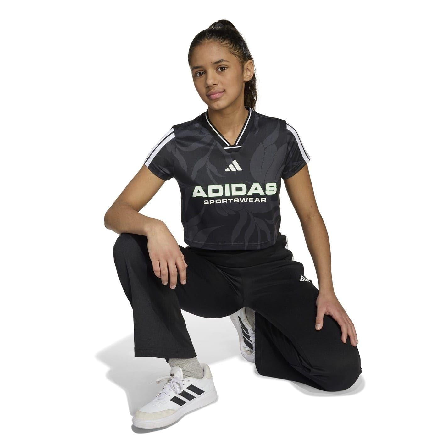 Black-White - Lifestyle - Adidas Childrens-Kids House Of Tiro Crop T-Shirt