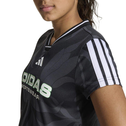 Black-White - Pack Shot - Adidas Childrens-Kids House Of Tiro Crop T-Shirt