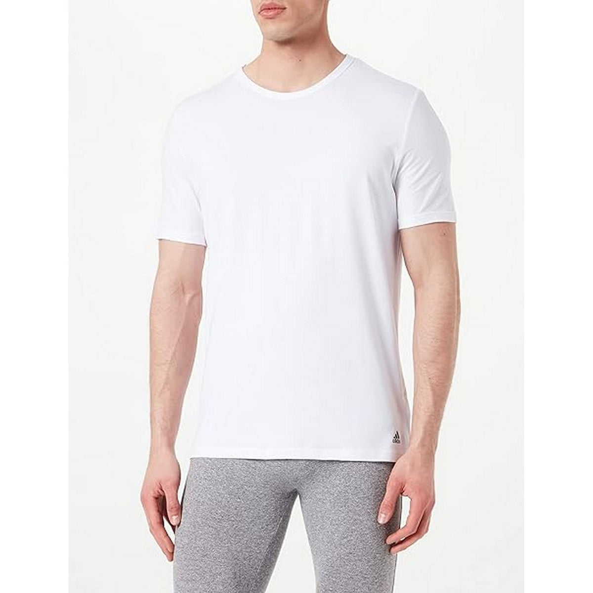 White - Side - Adidas Mens Crew Neck Regular T-Shirt (Pack of 2)