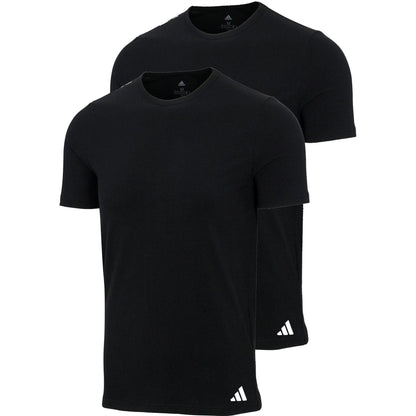Black - Front - Adidas Mens Crew Neck Regular T-Shirt (Pack of 2)