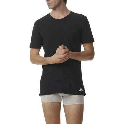 Black - Back - Adidas Mens Crew Neck Regular T-Shirt (Pack of 2)