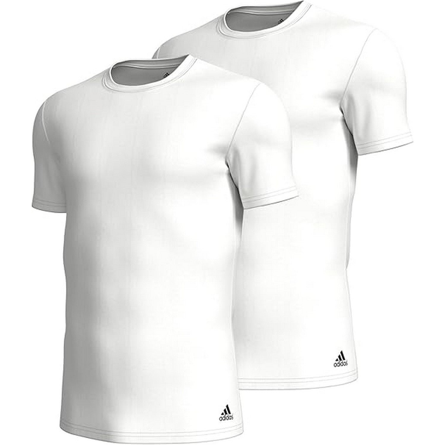 White - Front - Adidas Mens Crew Neck Regular T-Shirt (Pack of 2)