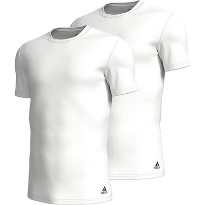 White - Front - Adidas Mens Crew Neck Regular T-Shirt (Pack of 2)