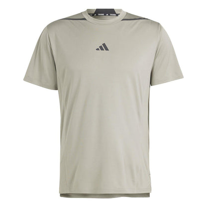 Pebble - Front - Adidas Mens Designed For Training T-Shirt