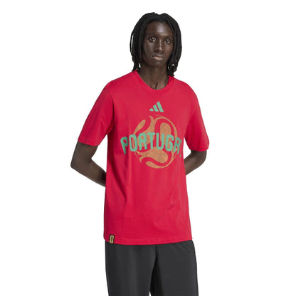 Bold Red - Side - Adidas Mens Portugal FIFA World Cup 26 T-Shirt