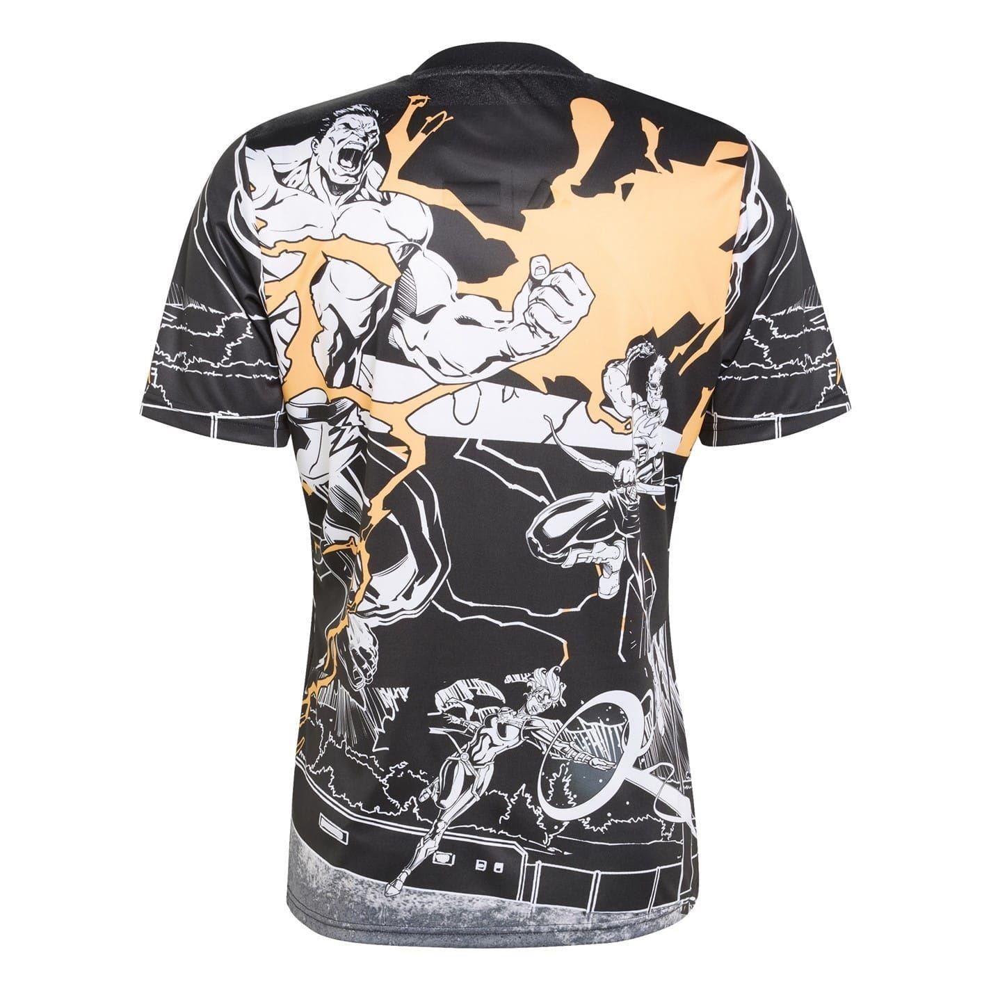 Black - Back - Adidas Unisex Adult All Black Marvel T-Shirt