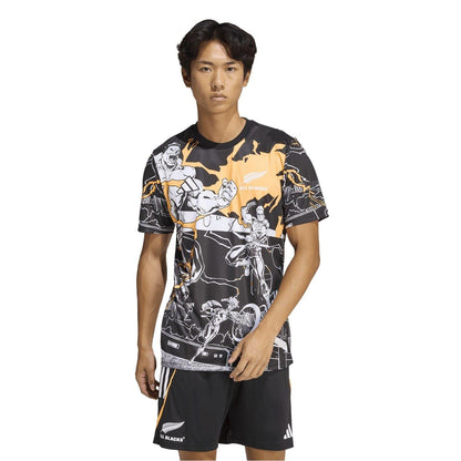 Black - Side - Adidas Unisex Adult All Black Marvel T-Shirt