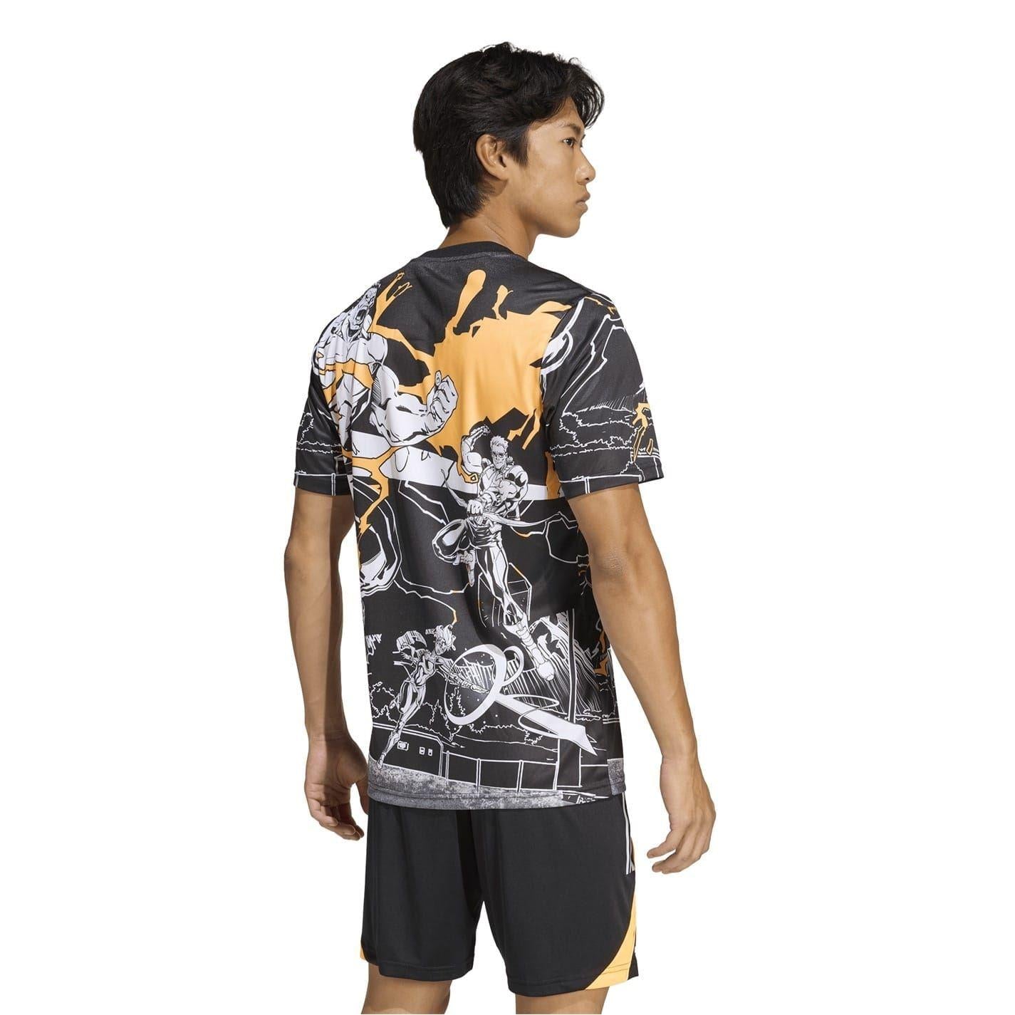 Black - Lifestyle - Adidas Unisex Adult All Black Marvel T-Shirt