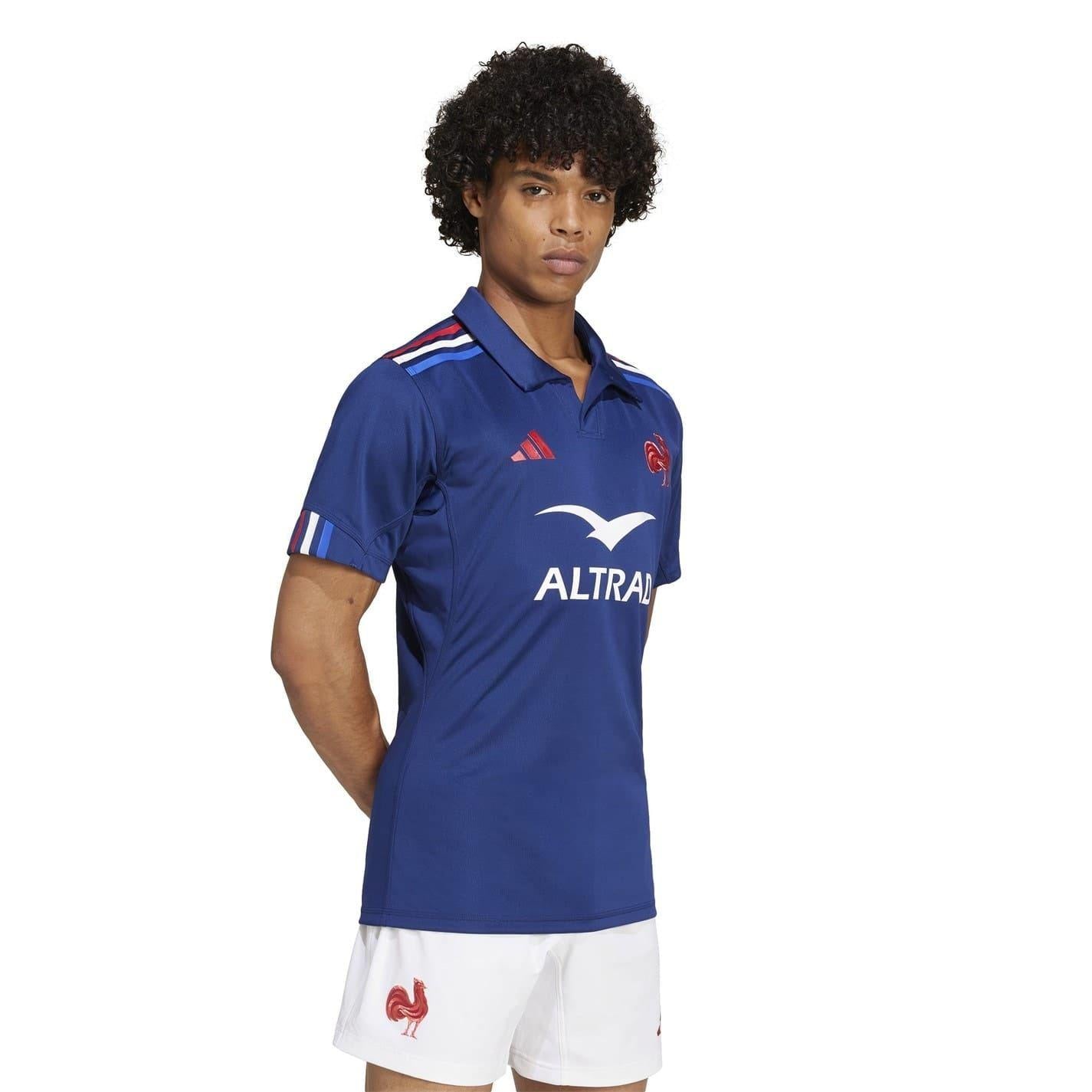 Dark Blue - Lifestyle - Adidas Mens France FFR Rugby Home Jersey