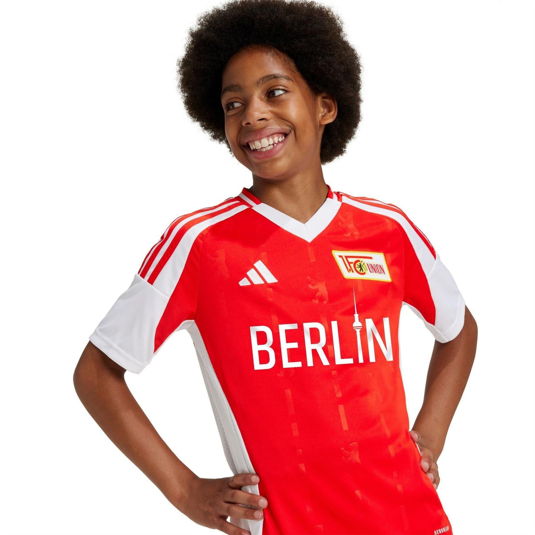 Vivid Red - Side - Adidas Boys 2025-2026 FC Union Berlin Home Shirt