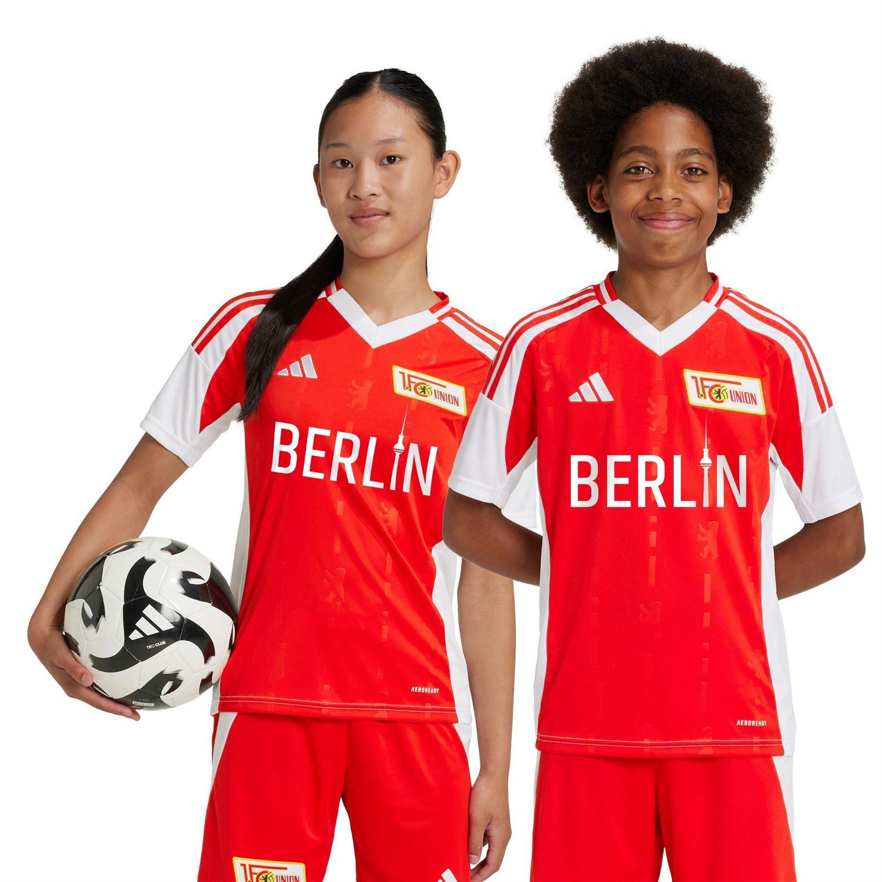 Vivid Red - Pack Shot - Adidas Boys 2025-2026 FC Union Berlin Home Shirt