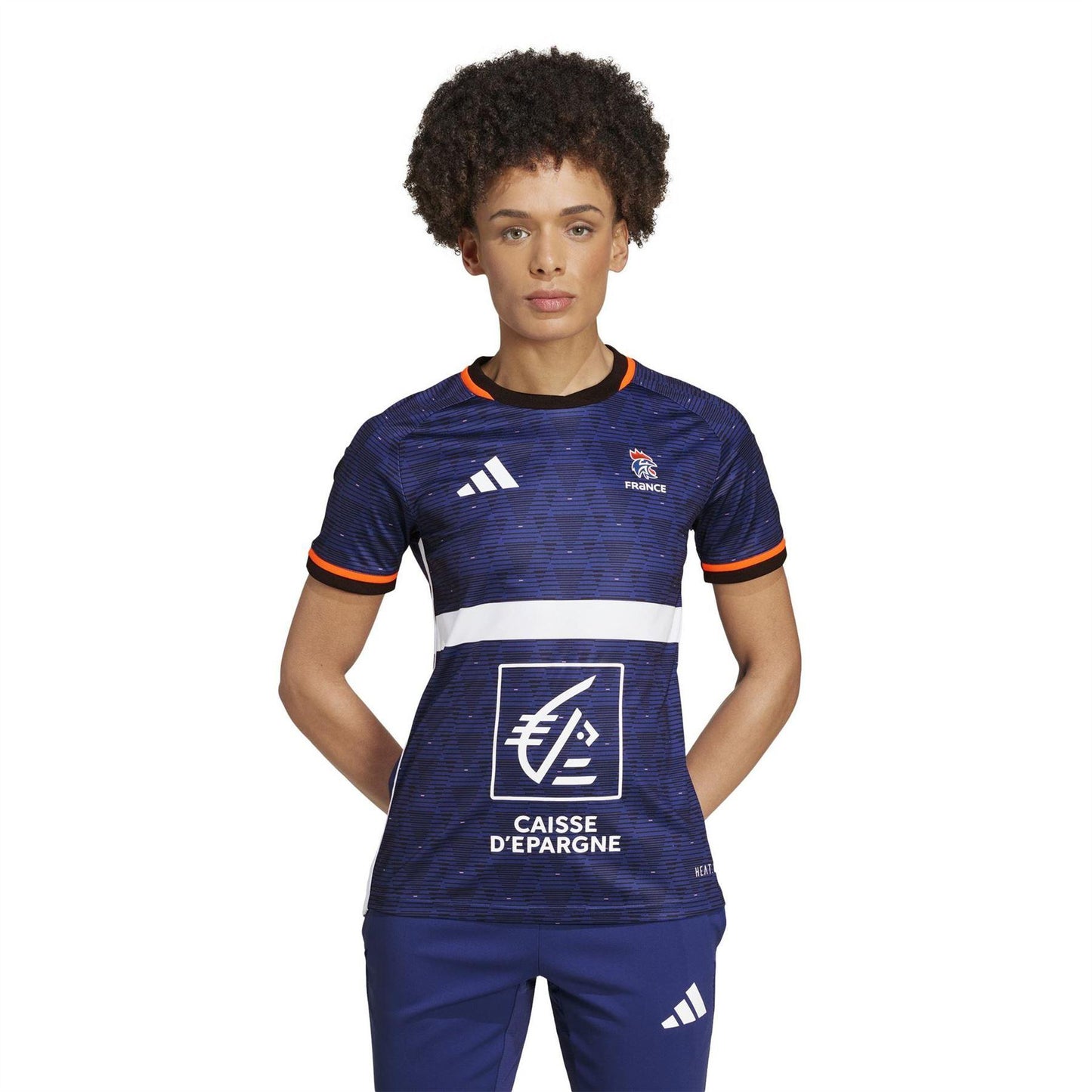 Lucid Blue - Side - Adidas Womens-Ladies France FFR Handball Jersey