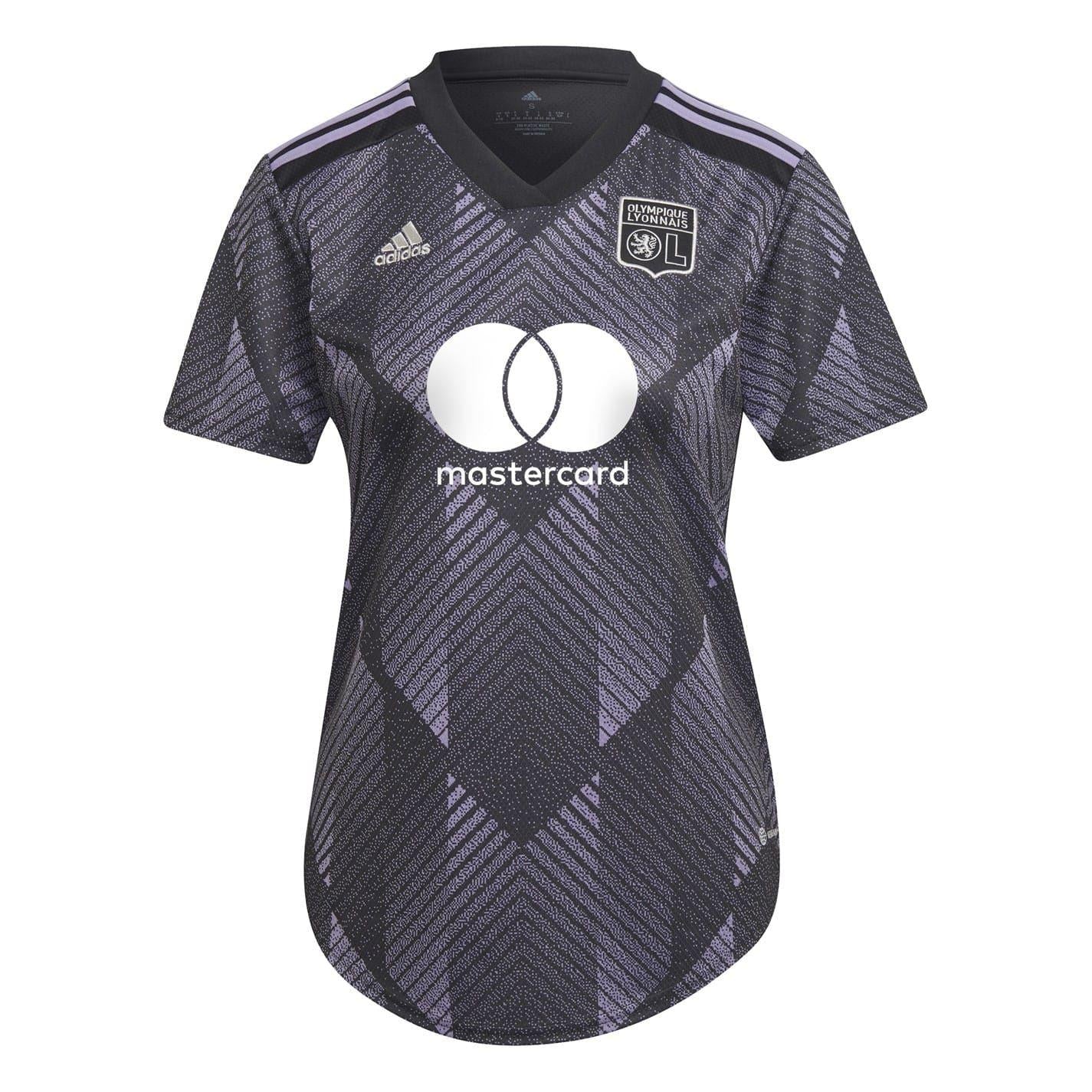 Black - Front - Adidas Womens-Ladies 2022-23 Olympique Lyonnais Third Jersey