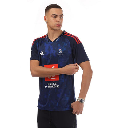 Team Navy Blue - Lifestyle - Adidas Mens France FFR Handball Shirt