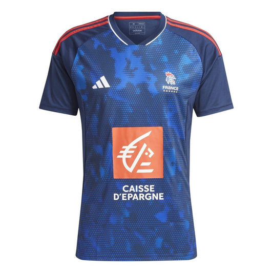 Team Navy Blue - Front - Adidas Mens France FFR Handball Shirt