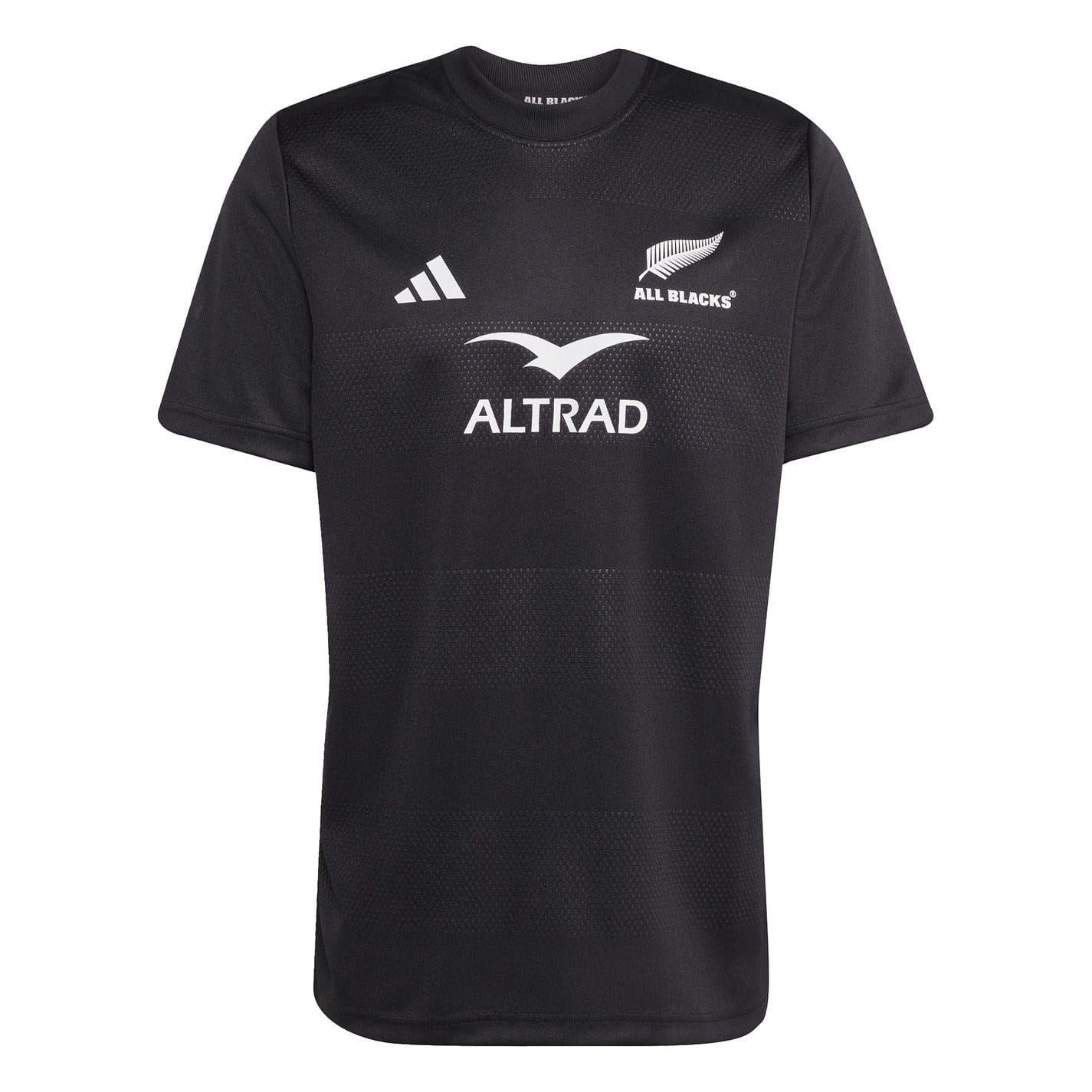 All Black - Front - Adidas Mens New Zealand All Blacks Jersey