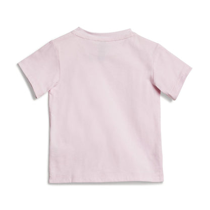 Pink-White - Back - Adidas Baby Essentials T-Shirt & Shorts Set