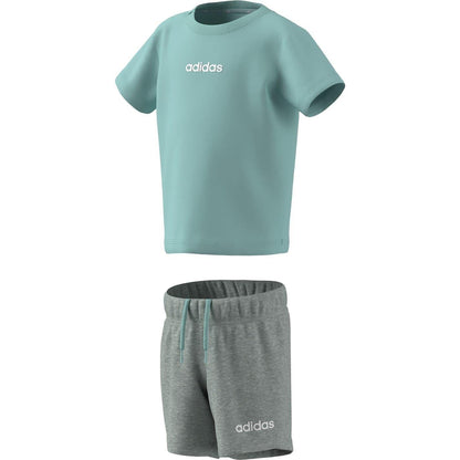 Mint-White - Side - Adidas Baby Essentials T-Shirt & Shorts Set