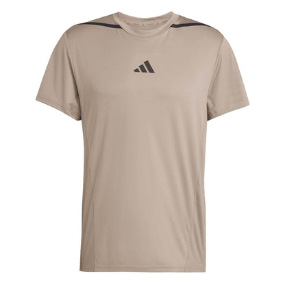 Brown - Front - Adidas Mens Designed For Training T-Shirt