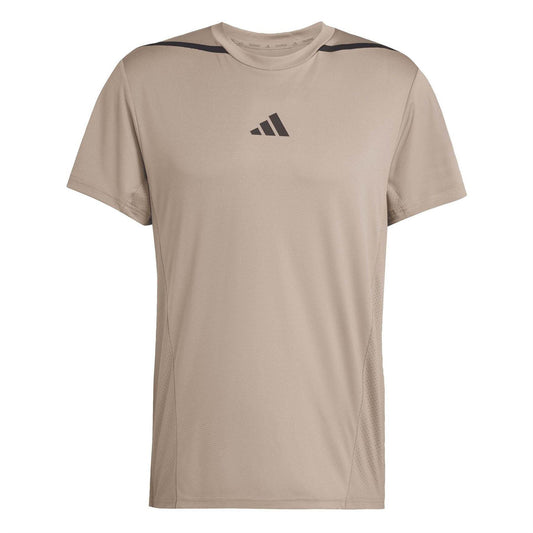 Brown - Front - Adidas Mens Designed For Training T-Shirt