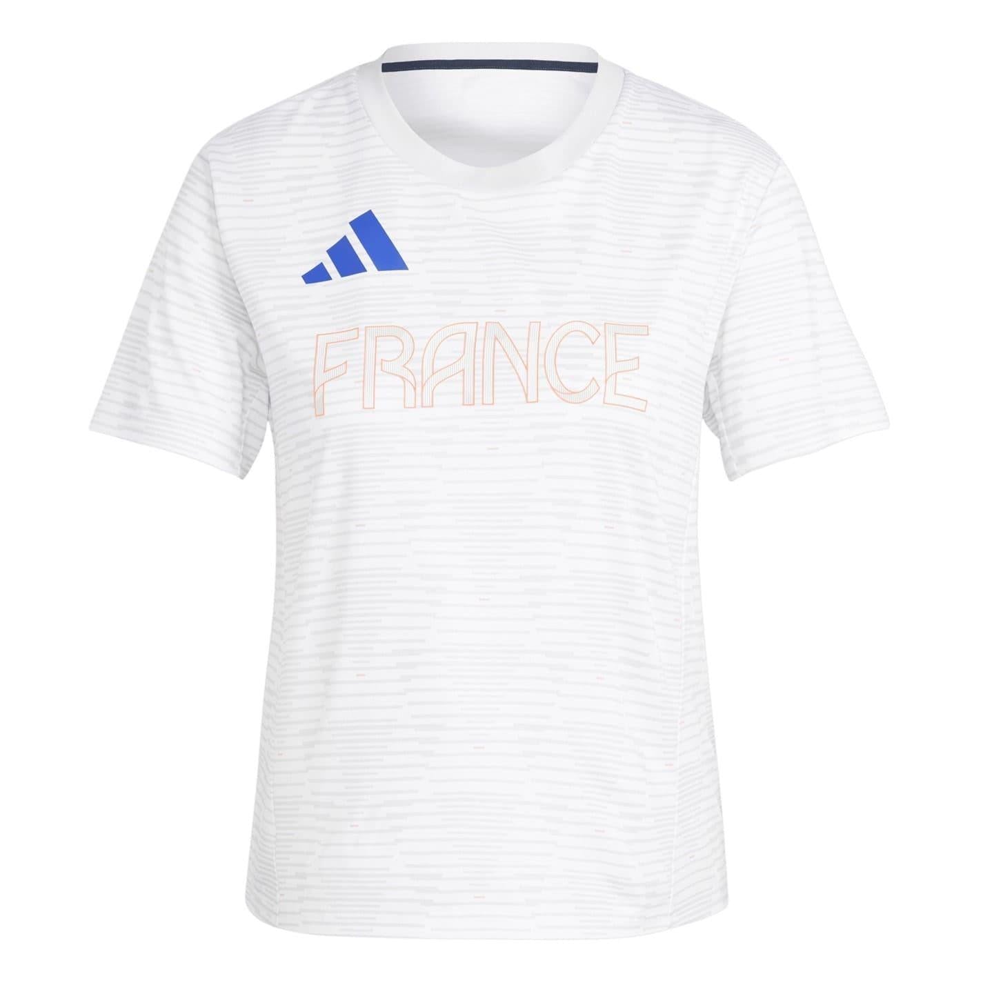 White - Front - Adidas Womens-Ladies France T-Shirt